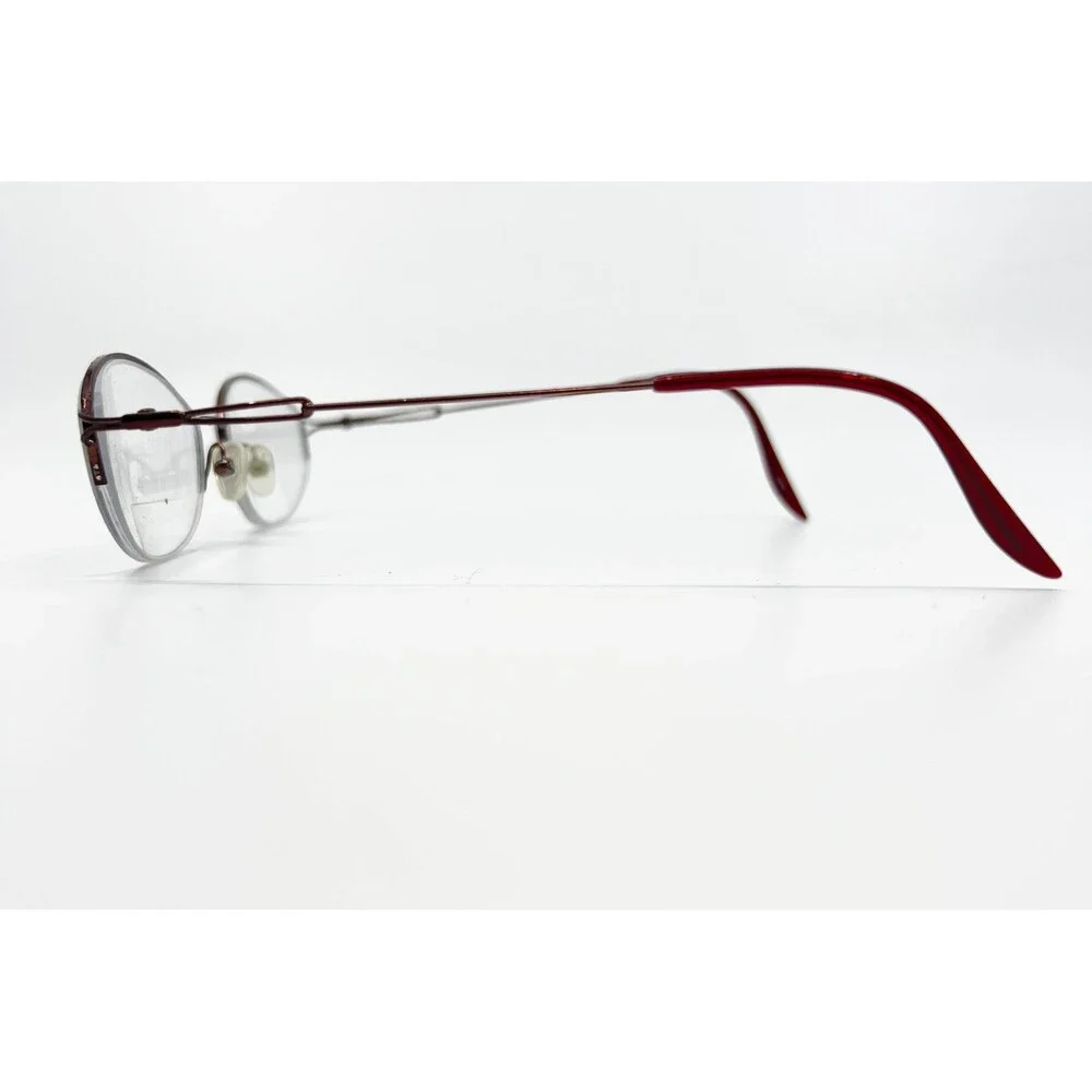 MA T 513 Eyeglass Frames Women Wine Red Oval Semi-Rimless 52-19-140